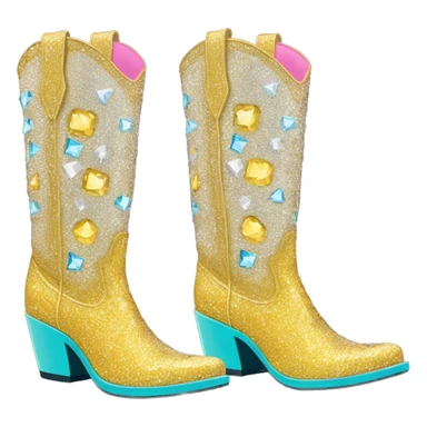 Diamond bedazzled glitter cowboy boots Betsy Johnson sticker