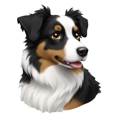 White and black mini Aussie  sticker