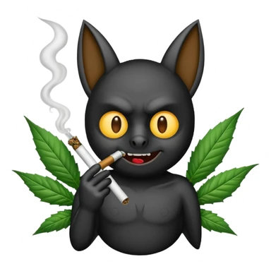 Bat smoking a marijuana joint sticker