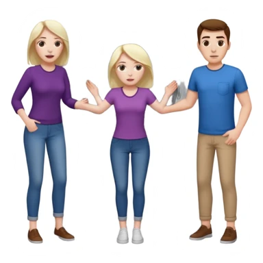 Eine Frau mit dem in der Waschmaschine feststeckt und zwei Männer die hinten an ihr ziehen um ihr zu helfen  sticker