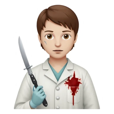A victorian surgeon with a knife and bloody clothing sticker