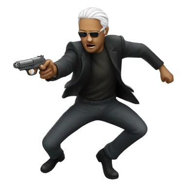 Man dodging bullets matrix sticker