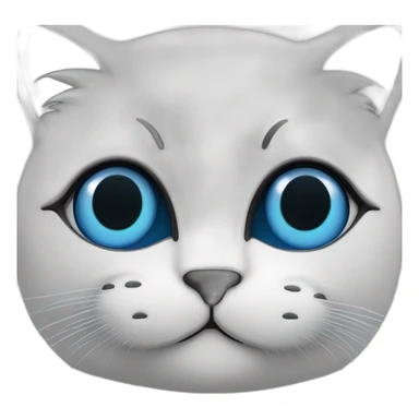 Chat blanc aux yeux bleus avec masque dégradé noir sticker