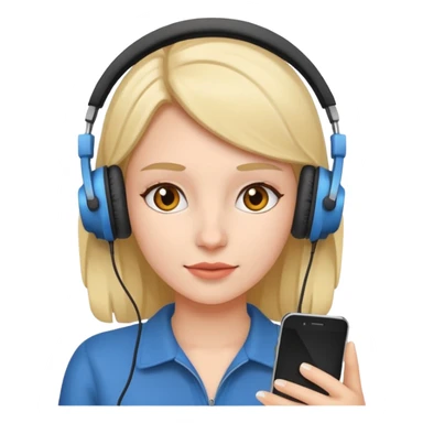 women using smart phone with headphone sticker