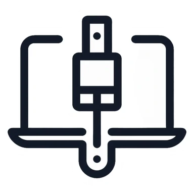 computer connected to smartphone with a USB wire sticker