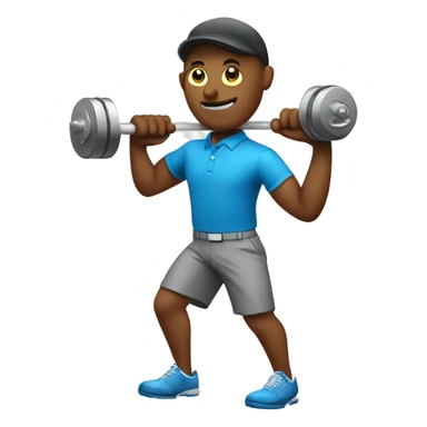 A golfer holding a dumbbell sticker