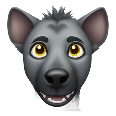 Gray male hyena with yellow eyes with large eyebrows  sticker