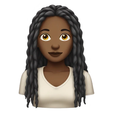 Black woman with long dread locs sticker