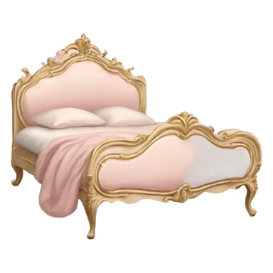 vintage pale pink rococo bed sticker