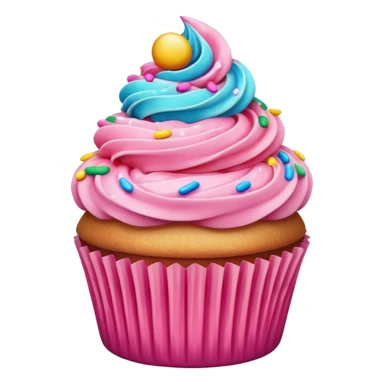 Cupcake with pink icing sticker