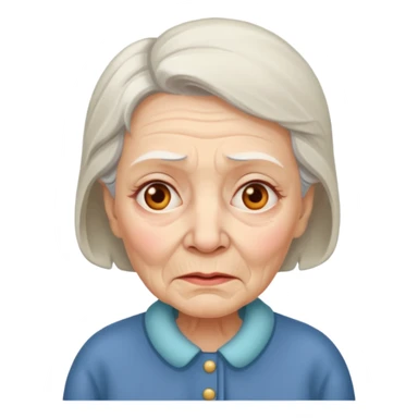 sick old woman with fever sticker