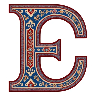  letter c made out of persian carpet texture sticker