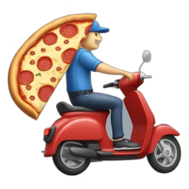 pizza delivery in pizza shape scooter sticker