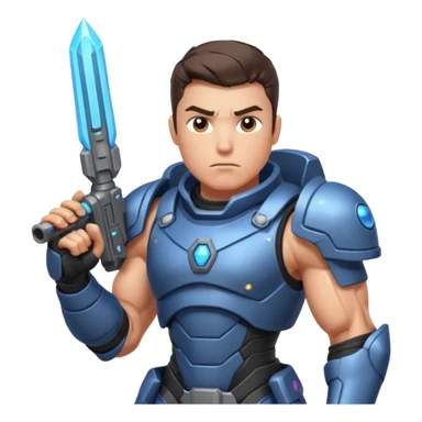 space warrior with rpg sticker