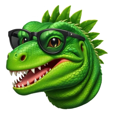 capitalist iguana head with black sunglasses smiling venomously sticker