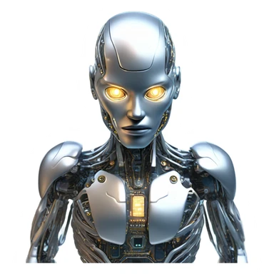 cyborg analyzing personal data sticker