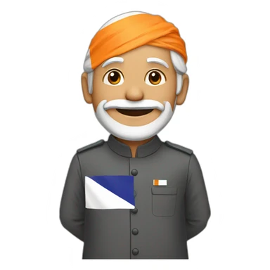 Modi with flag in bg sticker