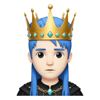 blue haired goth king sticker