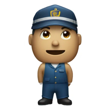 tiny full-body mailman seen a top view sticker
