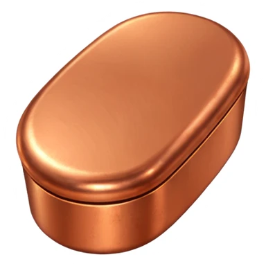 Create an Android-style emoji of a copper ingot. Make it simple, flat, and cartoon-like with bright copper colors, soft shading, and clean rounded shapes. Avoid realism and keep the design consistent with modern Android emoji aesthetics. sticker