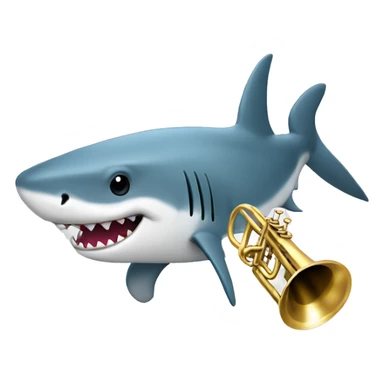 shark with a trumpet sticker
