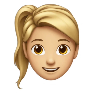 A smiling girl with a ponytail sticker