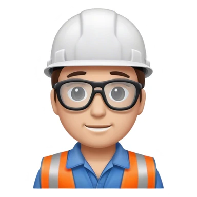 construction worker with safety glasses sticker