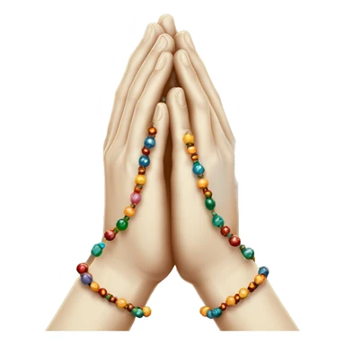 PRAYING HANDS WITH BEADED HOLY ROSARY WRAPPED AROUND HANDS  sticker