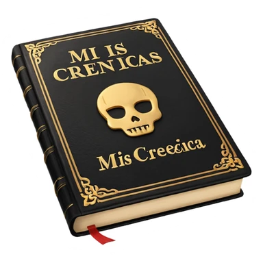 a book with the name "mis creencias" sticker