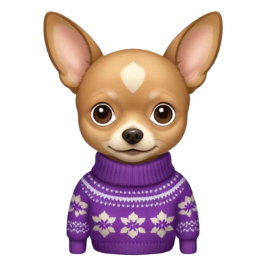 
 Standing all tan deer-head chihuahua wearing a sweater sticker