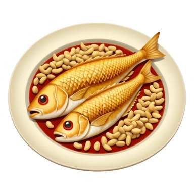 fish and peanut indonesian food sticker