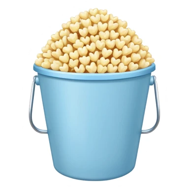 Popcorn with a baby blue colored popcorn bucket sticker
