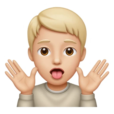 hands on the side with tongue sticking out sticker