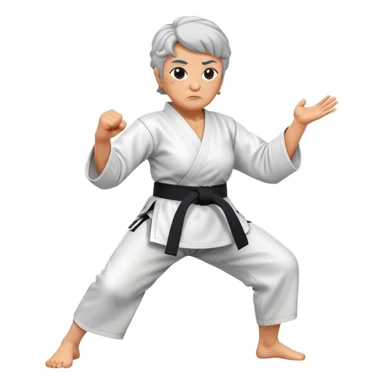 grandma karate with black belt sticker