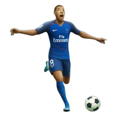 Mbappé scoring a goal sticker