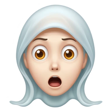 character shocked by ghost, creepy expression sticker