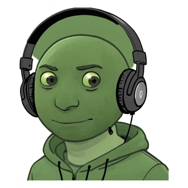 A guy with headphones sticker