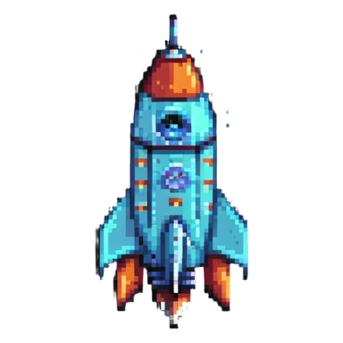 Rocket with fins sticker