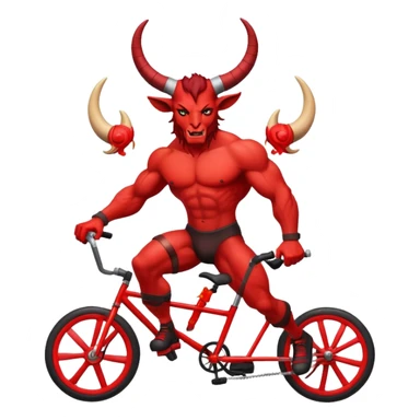Satan riding a unicycle sticker