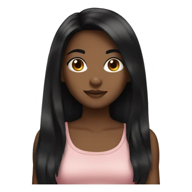 girl with blackhair sticker