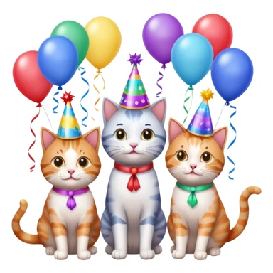 12 cats at a birthday party sticker