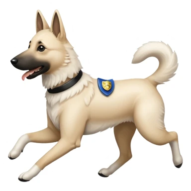 White belgian Shepard Runs away from police car sticker