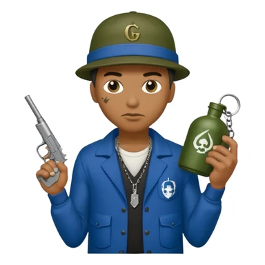 gangster crips while holding grenade sticker