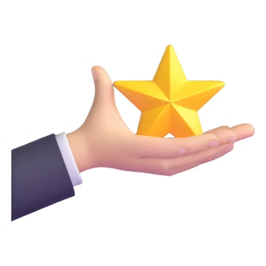 thumbs up with a four-pointed sparkle star, modern and friendly sticker