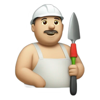 Fat man red green trowel sticker