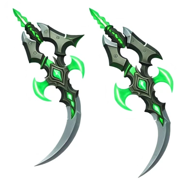 Warglaives from World of Warcraft, curved dual blades, Illidan Stormrage's weapons sticker