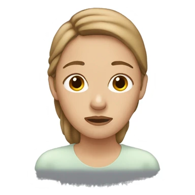 Woman Breathe after crying with watery eyes with light brown hair sticker