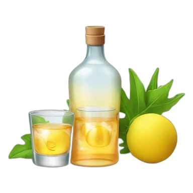 vodka bottle with glasses sunbathing sticker