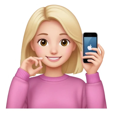 Create an emoji that’s a girl aesthetic taking a picture with her iPhone sticker