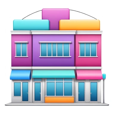 three separate beauty salon buildings connected with lines sticker